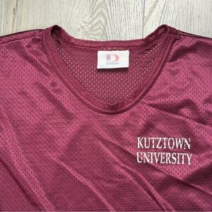 Kutztown University Jersey Mens Large Red NCAA Basketball Dodger Mesh Sleeveless